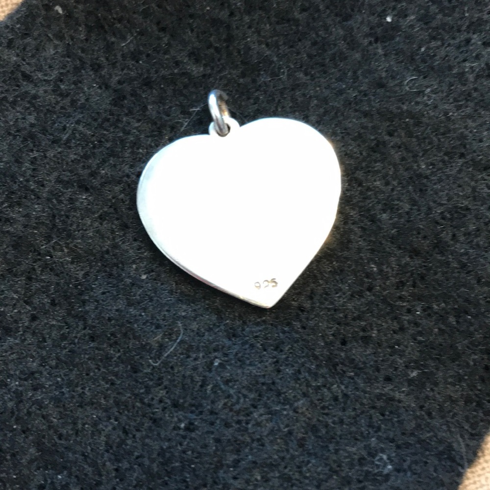 Sterling Silver Flag Heart Charm - Picture 3 of 3